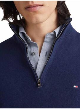 Pullover Tommy Hilfiger Cerniera Blu Navy