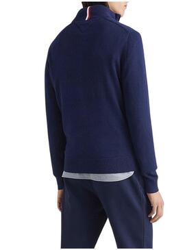 Pullover Tommy Hilfiger Cerniera Blu Navy