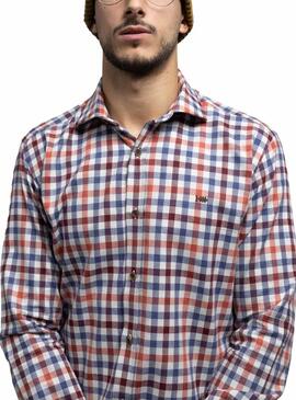 Camicia Klout Vichy Duo Quadri per Uomo Rosso