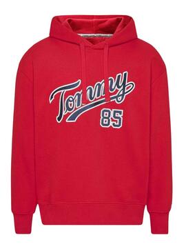 Felpa Tommy Jeans Relaxed College Uomo Rosso