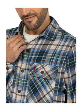 Overshirt El Pulpo Quadri per Uomo Blu