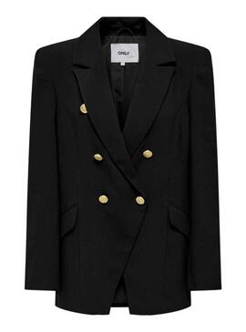 Blazer Only Bottoni Grigi per Donna Nero