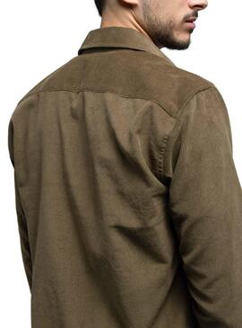 Overshirt Klout Corduroy Verde per Uomo