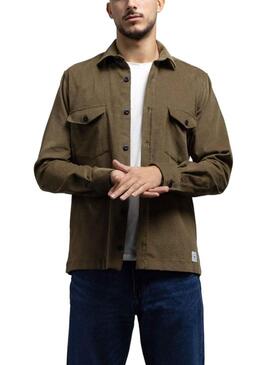 Overshirt Klout Corduroy Verde per Uomo