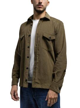 Overshirt Klout Corduroy Verde per Uomo