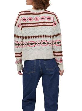 Pullover Vila Vicilia Jacquard per Donna Multicolor