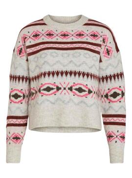 Pullover Vila Vicilia Jacquard per Donna Multicolor