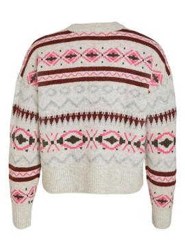 Pullover Vila Vicilia Jacquard per Donna Multicolor