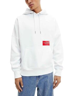 Felpa Calvin Klein Bold Logo per Uomo Bianco