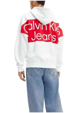 Felpa Calvin Klein Bold Logo per Uomo Bianco