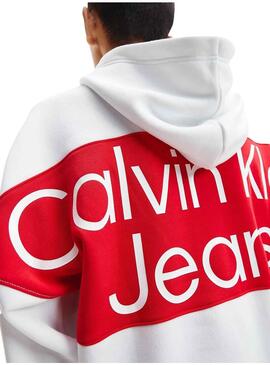 Felpa Calvin Klein Bold Logo per Uomo Bianco