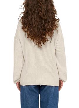 Pullover Only Bella Life Relaxed per Donna Beige
