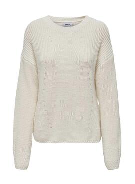 Pullover Only Bella Life Relaxed per Donna Beige