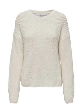 Pullover Only Bella Life Relaxed per Donna Beige