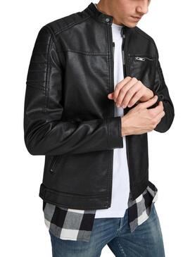 Giacca Jack & Jones Similpelle Nero per Uomo