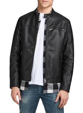 Giacca Jack & Jones Similpelle Nero per Uomo