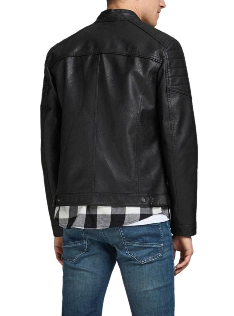 Giacca Jack & Jones Similpelle Nero per Uomo