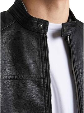 Giacca Jack & Jones Similpelle Nero per Uomo