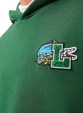 Felpa Lacoste Holiday Sstampata Uomo Verde