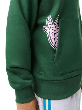 Felpa Lacoste Holiday Sstampata Uomo Verde