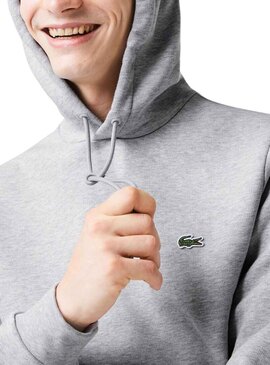 Felpa Lacoste SH9623 Grigio per Uomo