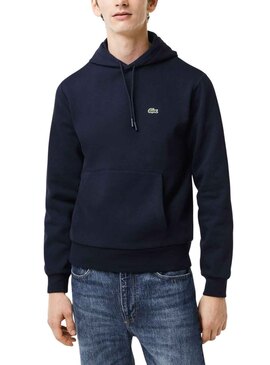 Felpa Lacoste Basic Hood Blu Navy per Uomo