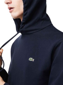 Felpa Lacoste Basic Hood Blu Navy per Uomo