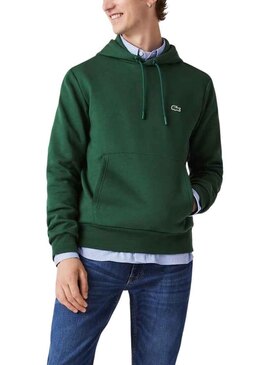 Felpa Lacoste Basic Capote Verde per Uomo