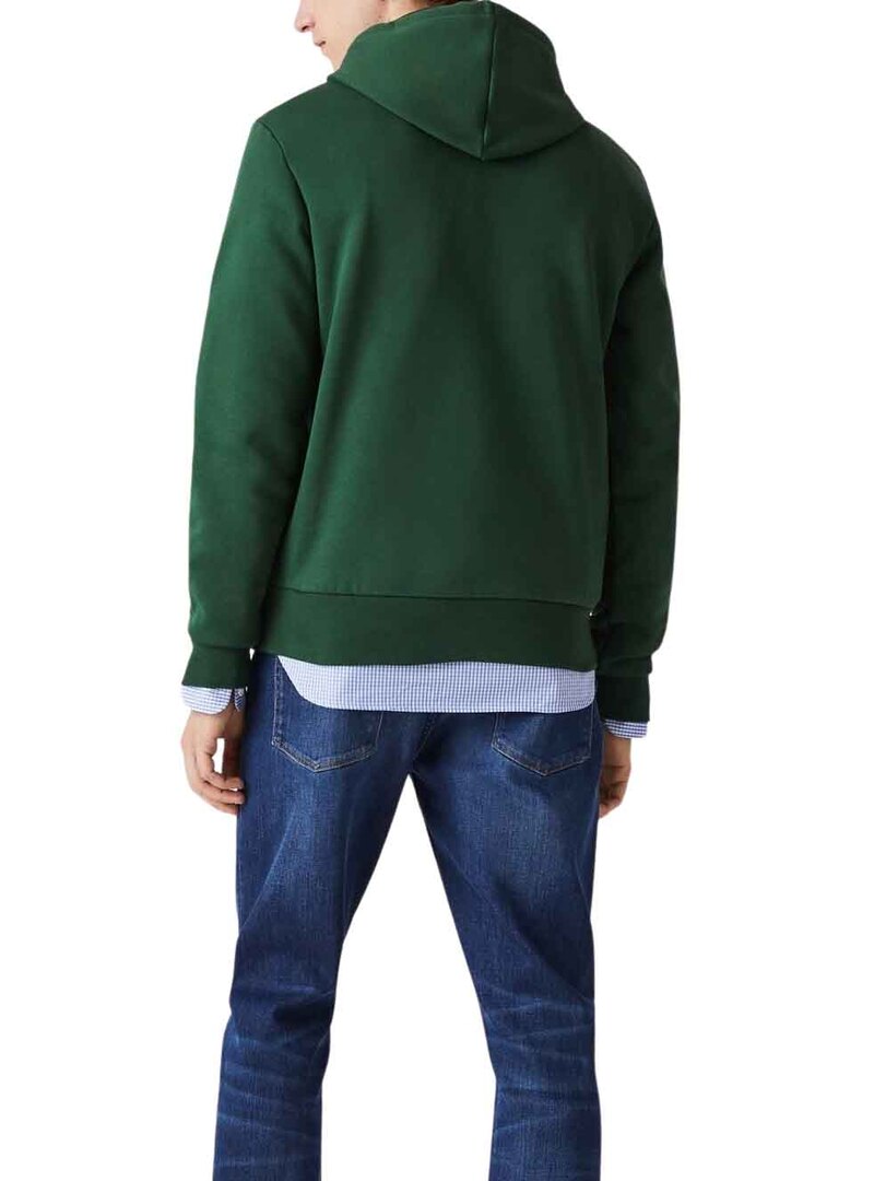 Felpa Lacoste Basic Capote Verde per Uomo