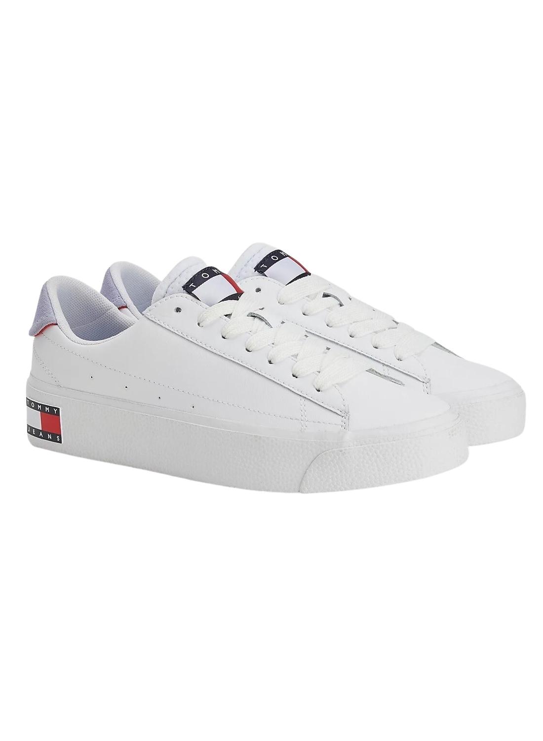 Sneakers Jeans Tommy Vulcanized Biancos Donna