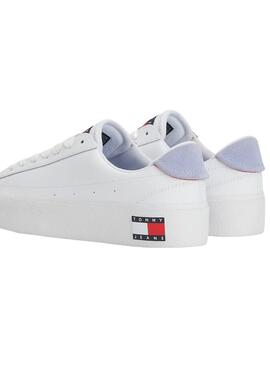 Sneakers Jeans Tommy Vulcanized Biancos Donna