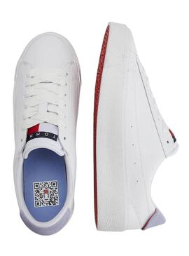 Sneakers Jeans Tommy Vulcanized Biancos Donna