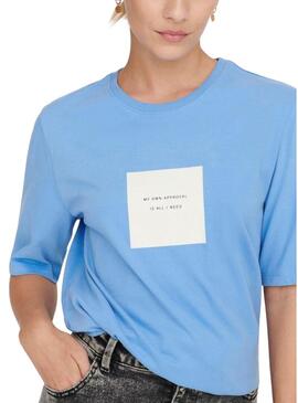 T-Shirt Only Eloise Boxy Blu per Donna