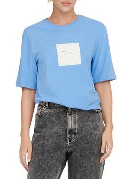 T-Shirt Only Eloise Boxy Blu per Donna