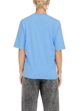 T-Shirt Only Eloise Boxy Blu per Donna