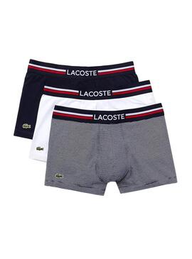 Pack 3 Mutande Lacoste Boxer Iconico Blu Navy