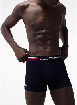 Pack 3 Mutande Lacoste Boxer Iconico Blu Navy