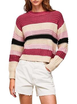 Pullover Pepe Jeans Tara Strisce Multicolor per Donna