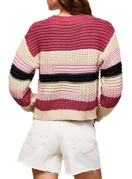 Pullover Pepe Jeans Tara Strisce Multicolor per Donna