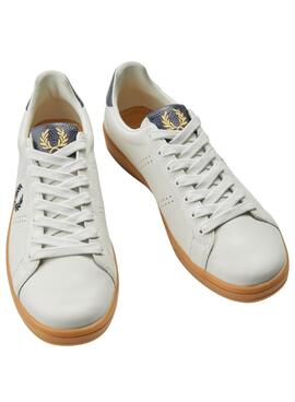 Sneakers Fred Perry B721 Pelle Bianco per Uomo
