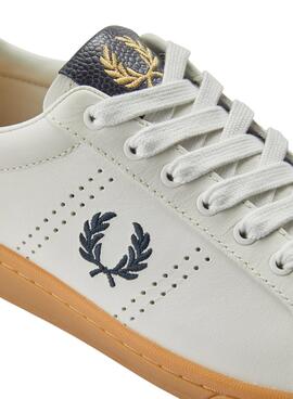 Sneakers Fred Perry B721 Pelle Bianco per Uomo