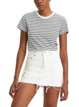 T-Shirt Levis Perfect Tee Stripe Turquesa