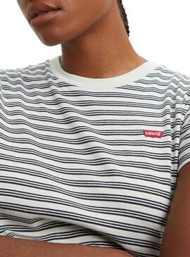 T-Shirt Levis Perfect Tee Stripe Turquesa