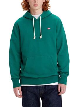 Felpa Levis Hoodie Verde per Uomo