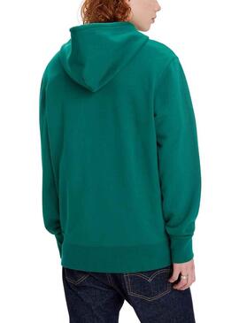 Felpa Levis Hoodie Verde per Uomo