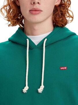 Felpa Levis Hoodie Verde per Uomo