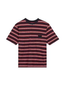 T-Shirt Levis Strisce Rosso e Blu per Uomo