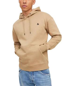 Felpa Jack and Jones Jestar Beige per Uomo