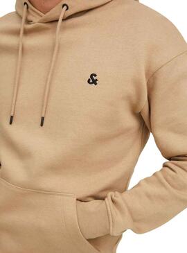 Felpa Jack and Jones Jestar Beige per Uomo