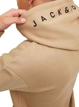 Felpa Jack and Jones Jestar Beige per Uomo